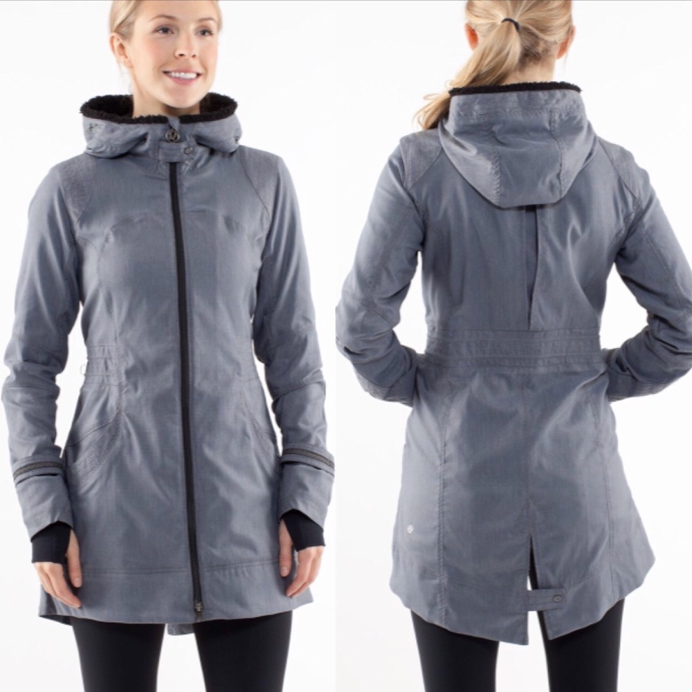 COPY - Lululemon Apres Run Anorak Black Coal Herringbone